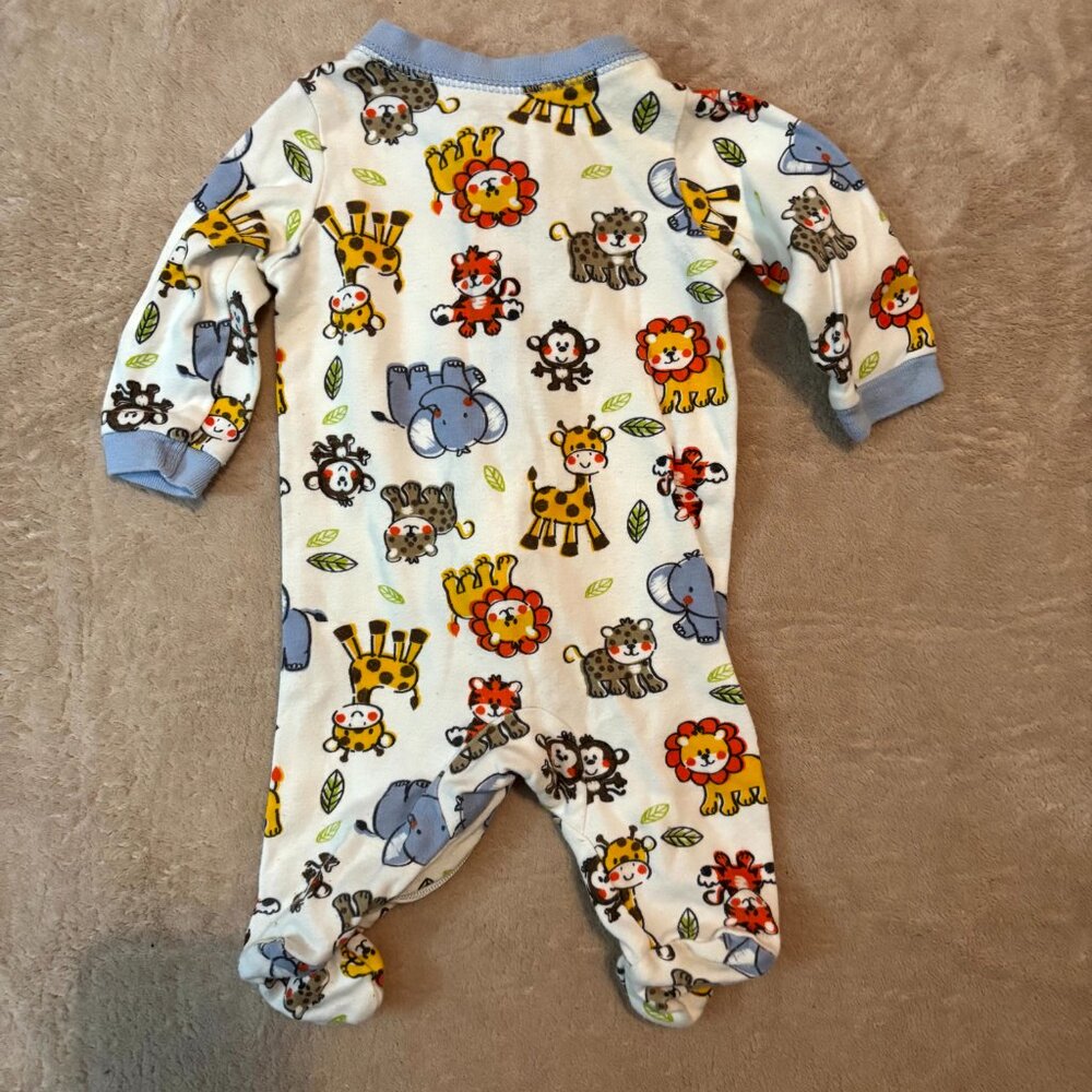 Carter's Garanimals Baby Boy Sleepers & Gown NB Lot 3 Safari Animals Dog Red Blu - Picture 9 of 10